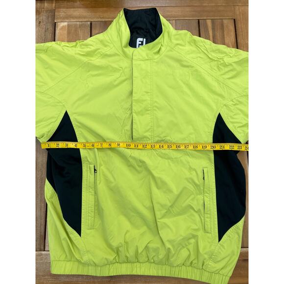 FootJoy Dryjoys Men's Size L Short Sleeve Golf Windbreaker Weather Jacket Yellow - Picture 5 of 5